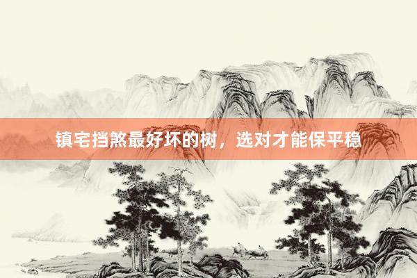 镇宅挡煞最好坏的树，选对才能保平稳